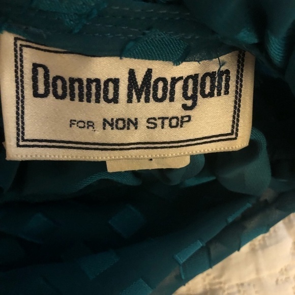 Vintage 80’s Donna Morgan for Non Stop Turquoise Geometric Print Dress Size 8 - Picture 15 of 16